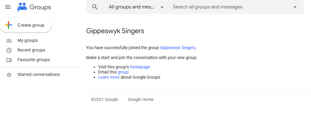 Successfully Joined Google Group